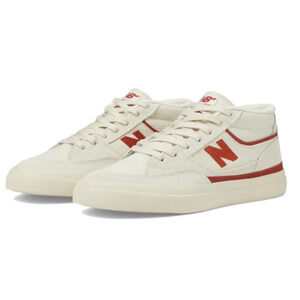 New Balance Cream and Red Athletic Shoes